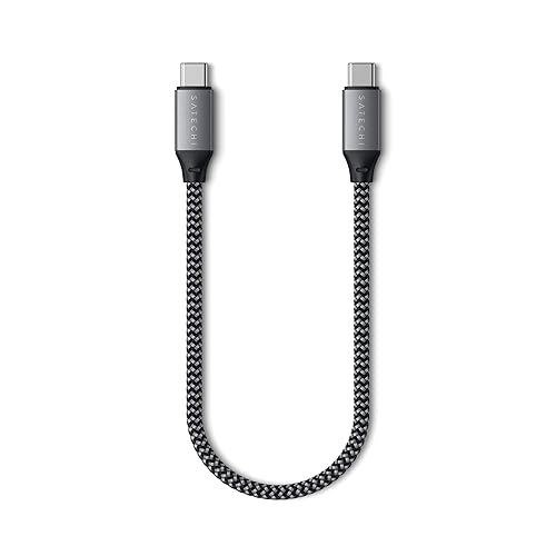 Satechi USB C to USB C Cable 100W, 10in/25cm, for iPhone 17 to 15 Series, iPad Air/Pro M5/M4/M3, MacBook Air/Pro M5/M4/M3 Galaxy S25, Android, Windows