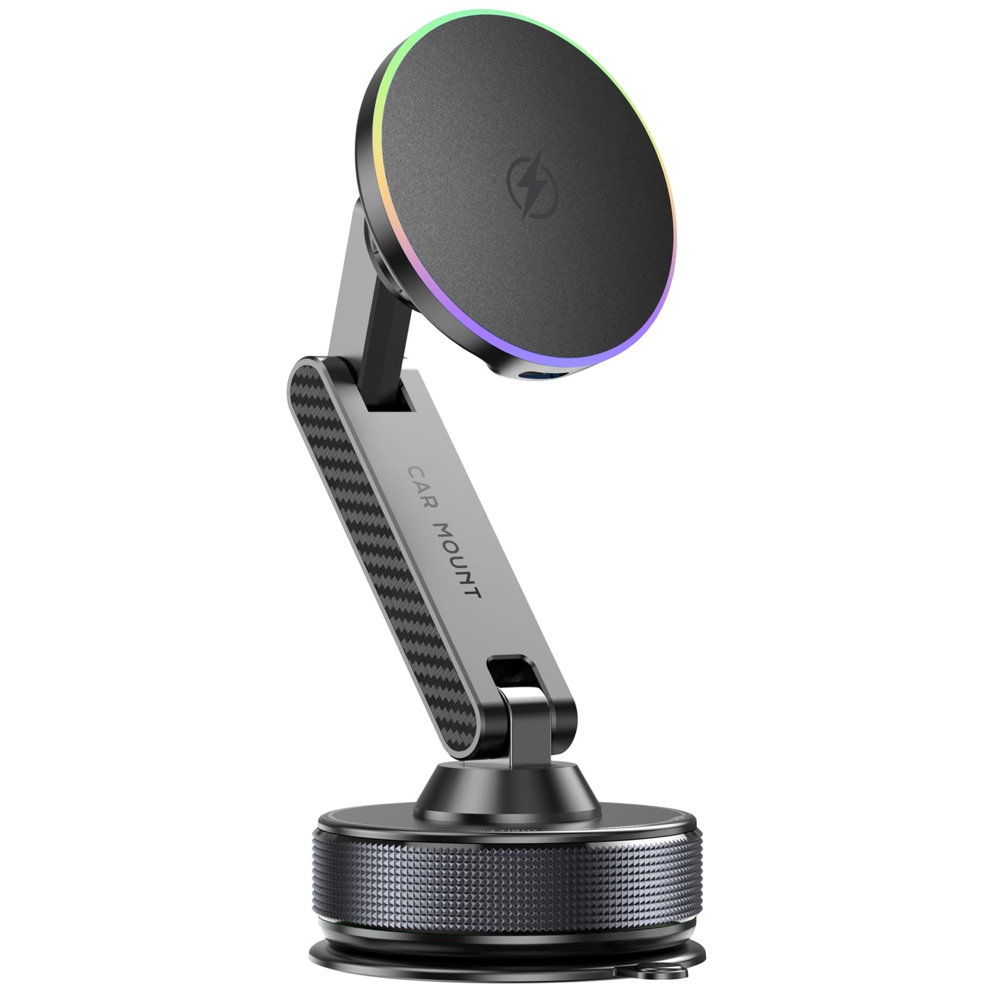 YLBV 15W Magsafe Car Phone Mount Charger,Vacuum Car Phone Holder Charger,360° Adjustable Magnetic Cell Phone Holders for Car,Wireless Charging Mount