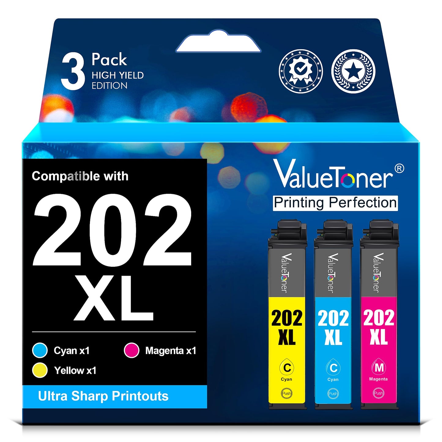 Valuetoner 202 202XL Remanufactured Ink Cartridges Replacement for Epson 202XL Ink Cartridges Multipack for Expression Home XP-5100 Workforce WF-2860