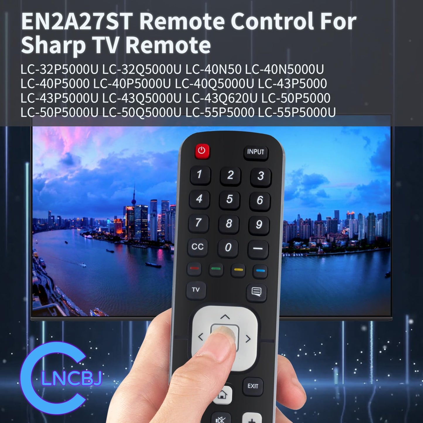 EN2A27ST Replace Remote Compatible with Sharp TV LC-32P5000U LC-32Q5000U LC-40N50 LC-40N5000