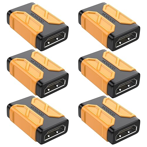 MOGOOD HDMI Coupler 8K, 6 Pack Female to Female HDMI Connector, Support 3D 8K@60Hz/4K@120Hz UHD HDR eARC, for Cinema, projectors, TV, PC, Monitor