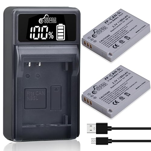 NB-5L Battery and LED Charger for Canon PowerShot S100, S110, SD790IS, SD800IS, SD850IS, SD870IS, SD880IS, SD890IS, SD900IS, SD950IS, SD970IS