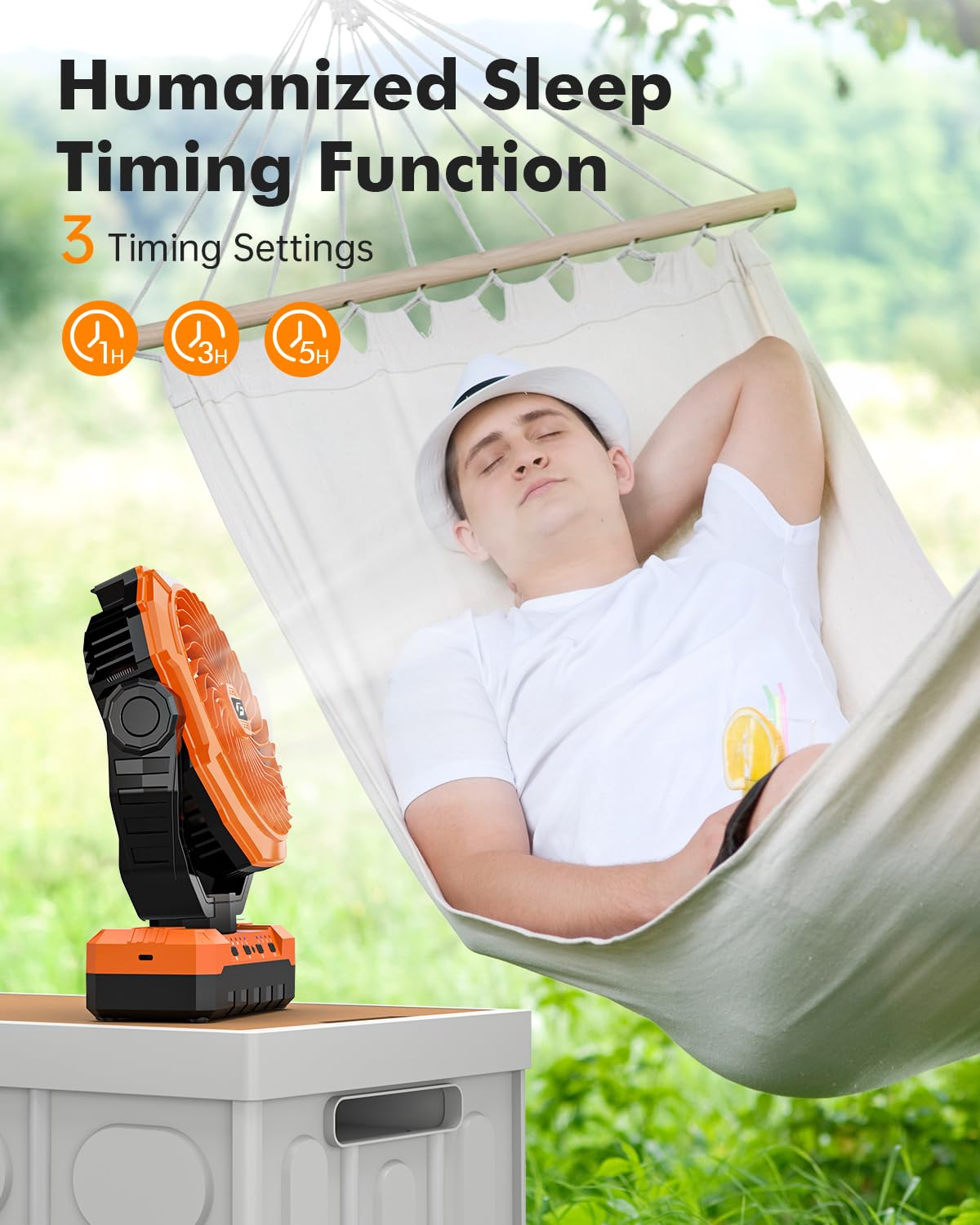 48000mAh Camping Fan, Detachable Battery Powered Portable Fan Rechargeable