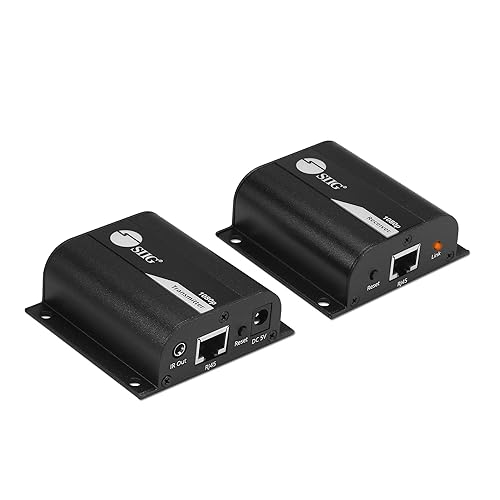 SIIG 1080p HDMI Extender Over Cat5e/6 165ft 1080p - HDMI Ethernet Extender, HDMI Loopout, IR Extension, Stereo Audio, Low Latency (CE-H26011-S1)