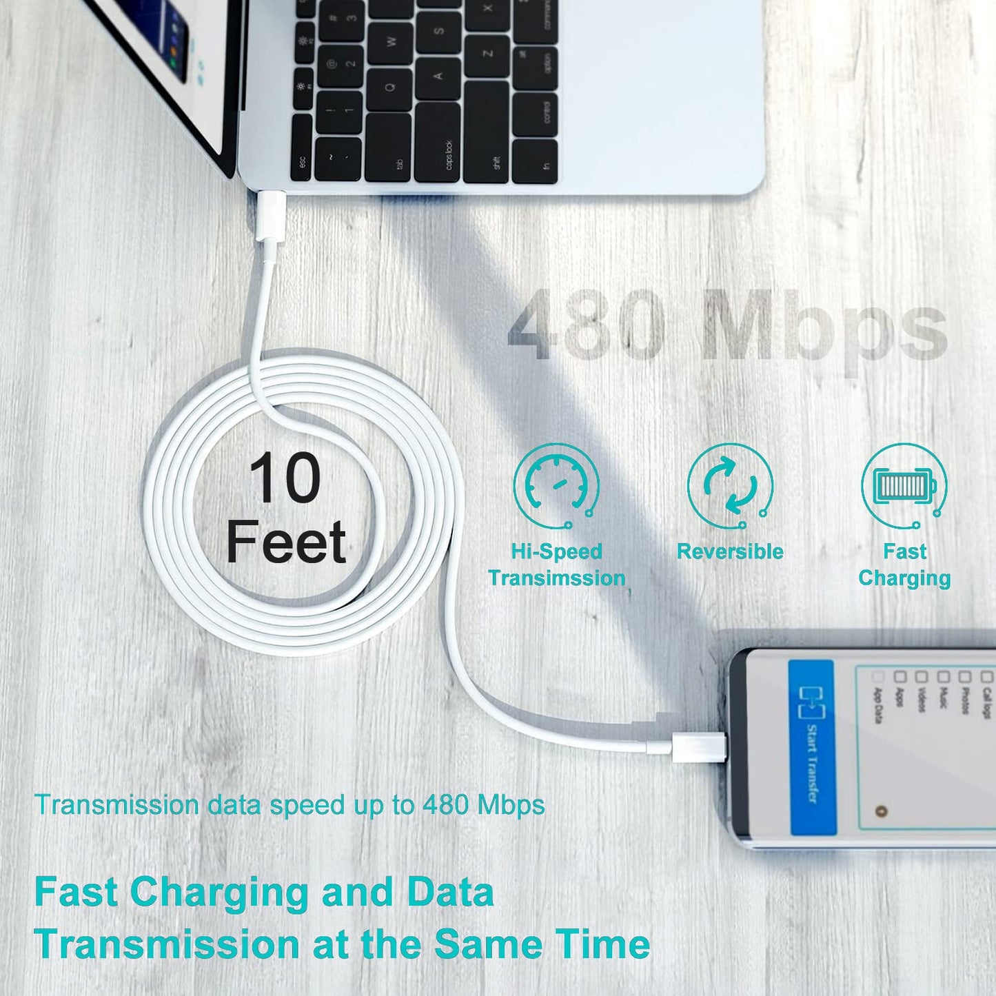 iPad Fast Charger, 20W iPad Pro Charger with 10FT iPhone 17 16 Charging Cable for iPhone 17/17 Pro/17 Air/16,iPad A16/10th, iPad Air 13/11 inch