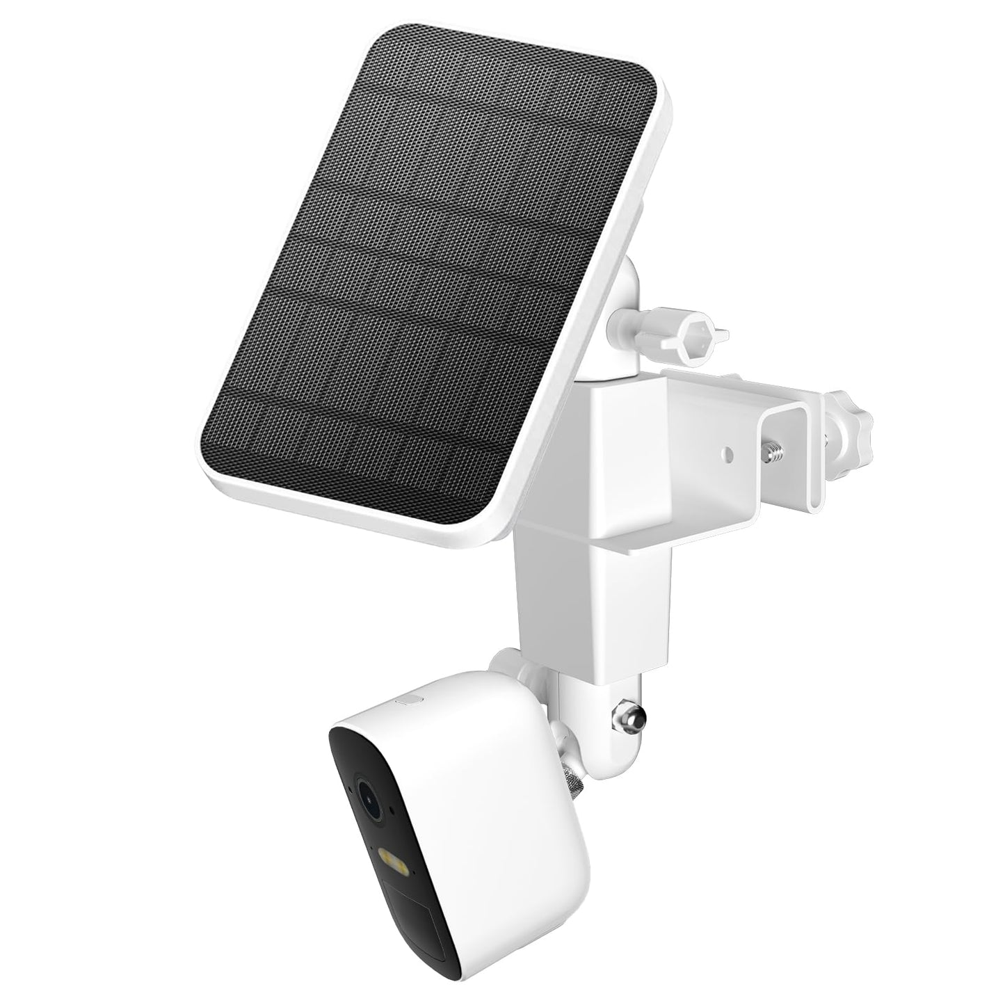 Adjustable 2 in 1 Security Camera and Solar Panel Gutter Mount Compatible with Wyze/Reolink/Arlo Solar Panel for Maximum Sunlight