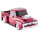 QFX Bluetooth 1956 Pickup Truck Replica Speaker, 3-inch Speakers, Hands Free Link, Built-in Microphone, FM Radio and LED Party Lights, Red - BT-1956