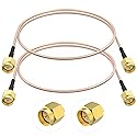 SDTC Tech 2pcs SMA Male to SMA Male Coaxial Cable Antenna Extender Cable Adapter RG316 Coax Jumper Connector(20 inches)