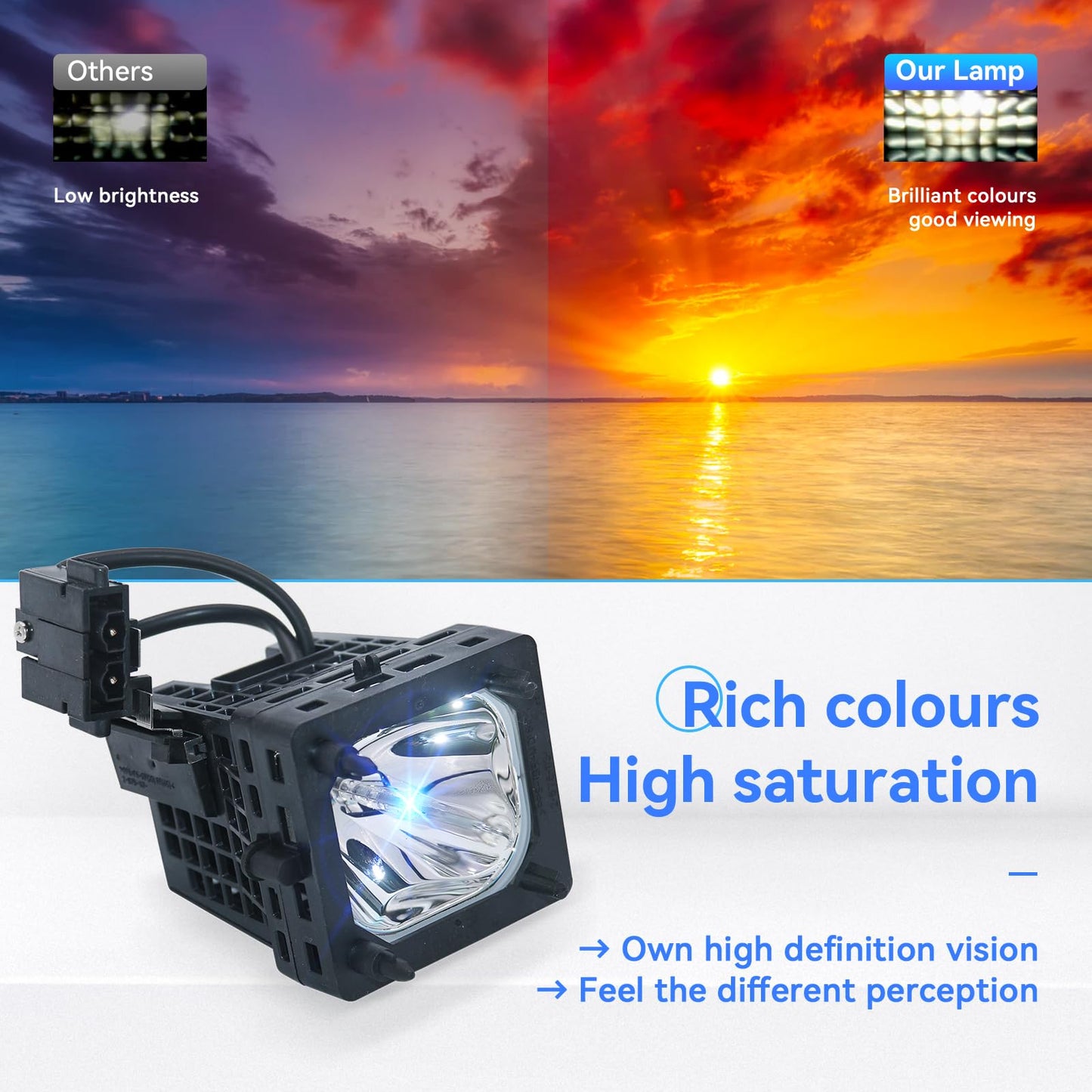 ZMSTLAMP XL-5200 for Sony KDS-50A2000 KDS-50A2020 KDS-50A3000 KDS-55A2000 KDS-55A2020 KDS-55A3000 KDS-60A2000 KDS-60A2020 KDS-60A3000 Replacement Rear