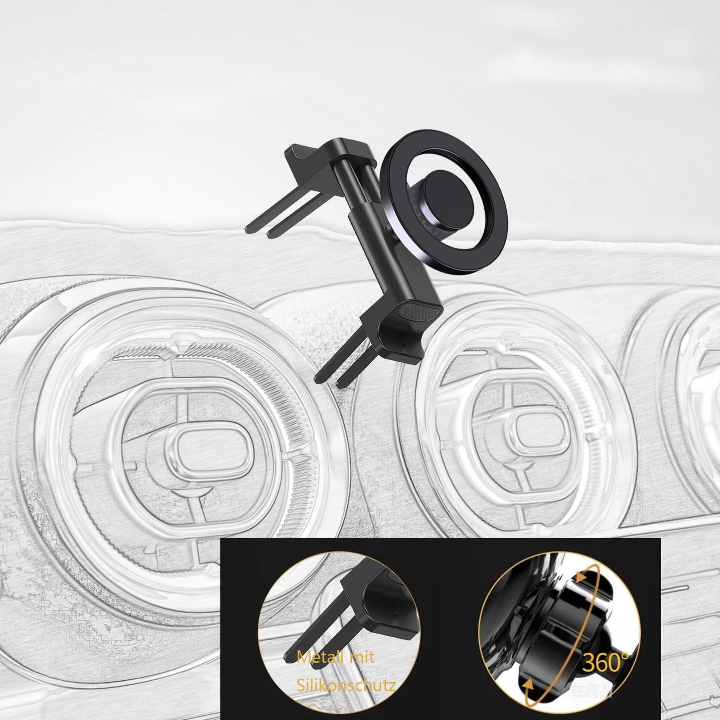 ICAILIN Car Vent Phone Mount Design for Mercedes Benz GLA/GLC/GLE/GLS/GLB-Class, C/E/S/B/A-Class,W205/W206, Car Mount, Mini Cooper Phone Holder