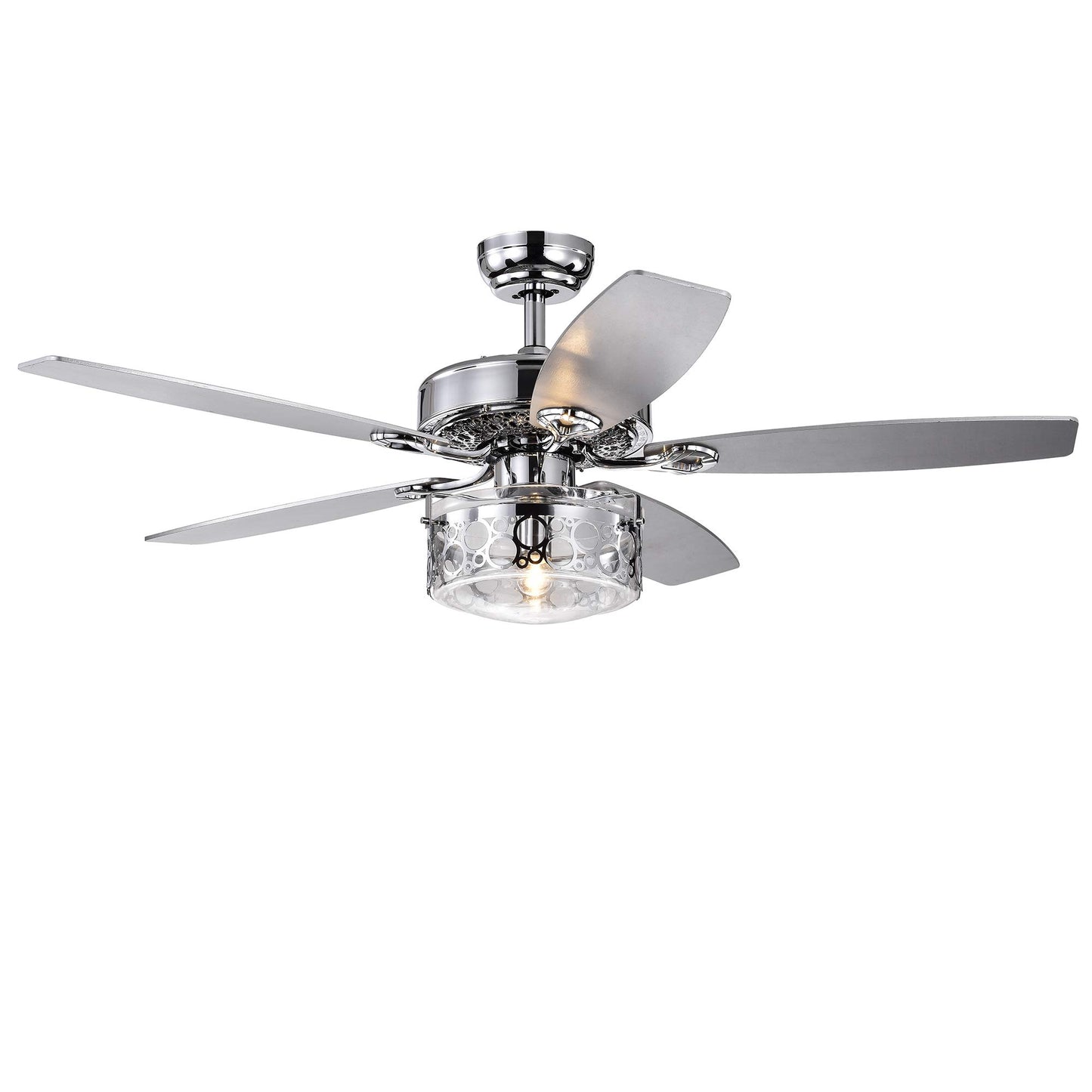 Warehouse of Tiffany CFL-8414REMO/CH Pamerine 52-Inch Chrome Clear Glass Shade (Includes Remore and Light Kit) Ceiling Fan, One Size