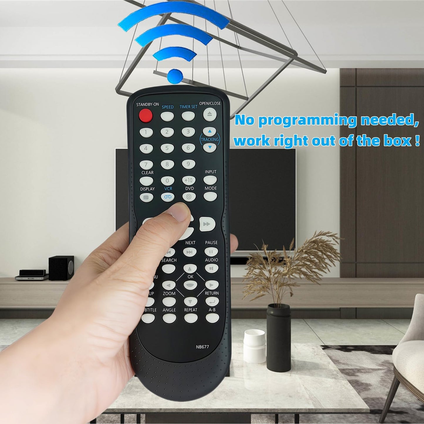 Replacement Remote Control for Magnavox DVD Player NB677 NB677UD RDV220MW9 DV220MW9B DV220FX4 DVD3315V CDV220MW9/F7A RDV220MW9A DV220MW9/VCR