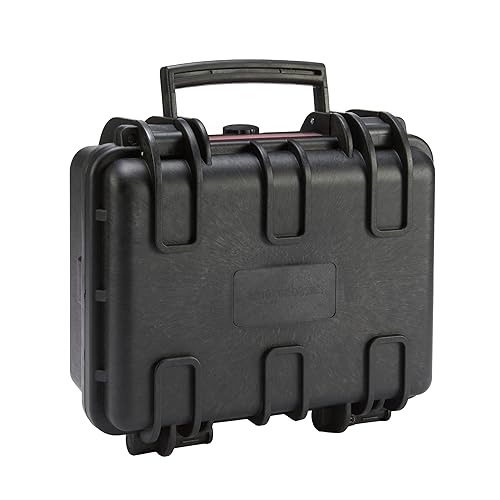 Amazon Basics Hard Camera Case, Small, Black, Solid, 12"L x 11"W x 6"H