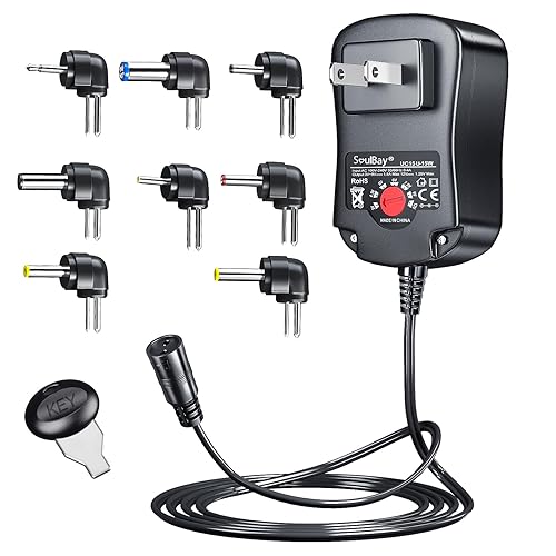 SoulBay 15W Universal AC Adapter 3V 4.5V 5V 6V 7.5V 9V 1500mA 12V 1250mA DC Switching Power Supply for CCTV Security IP Camera Keyboard Speaker…