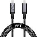 Vebner 6-Foot USB4 Cable Compatible with Thunderbolt 3, Thunderbolt 4 and USB-C - Supports 8K HD Display, 40gbps Data Transfer, 240W Charging