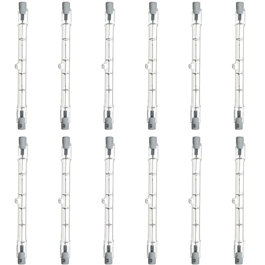 Sunlite 40646 Q100T3/CL T3 Halogen Capsule Light Bulbs, 100 Watts, 120 Volts, 1000 Lumens, Double Ended, Dimmable, 3200K Bright White, 12 Pack