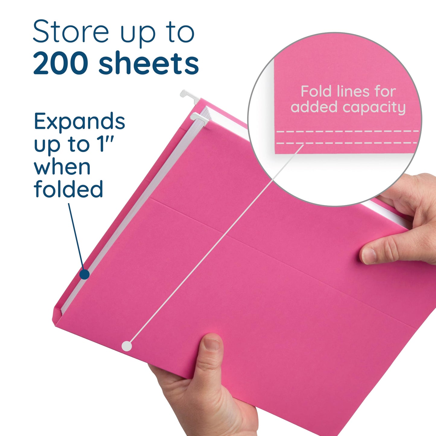 Blue Summit Supplies 25 Hanging File Folders, Letter Size, Pink
