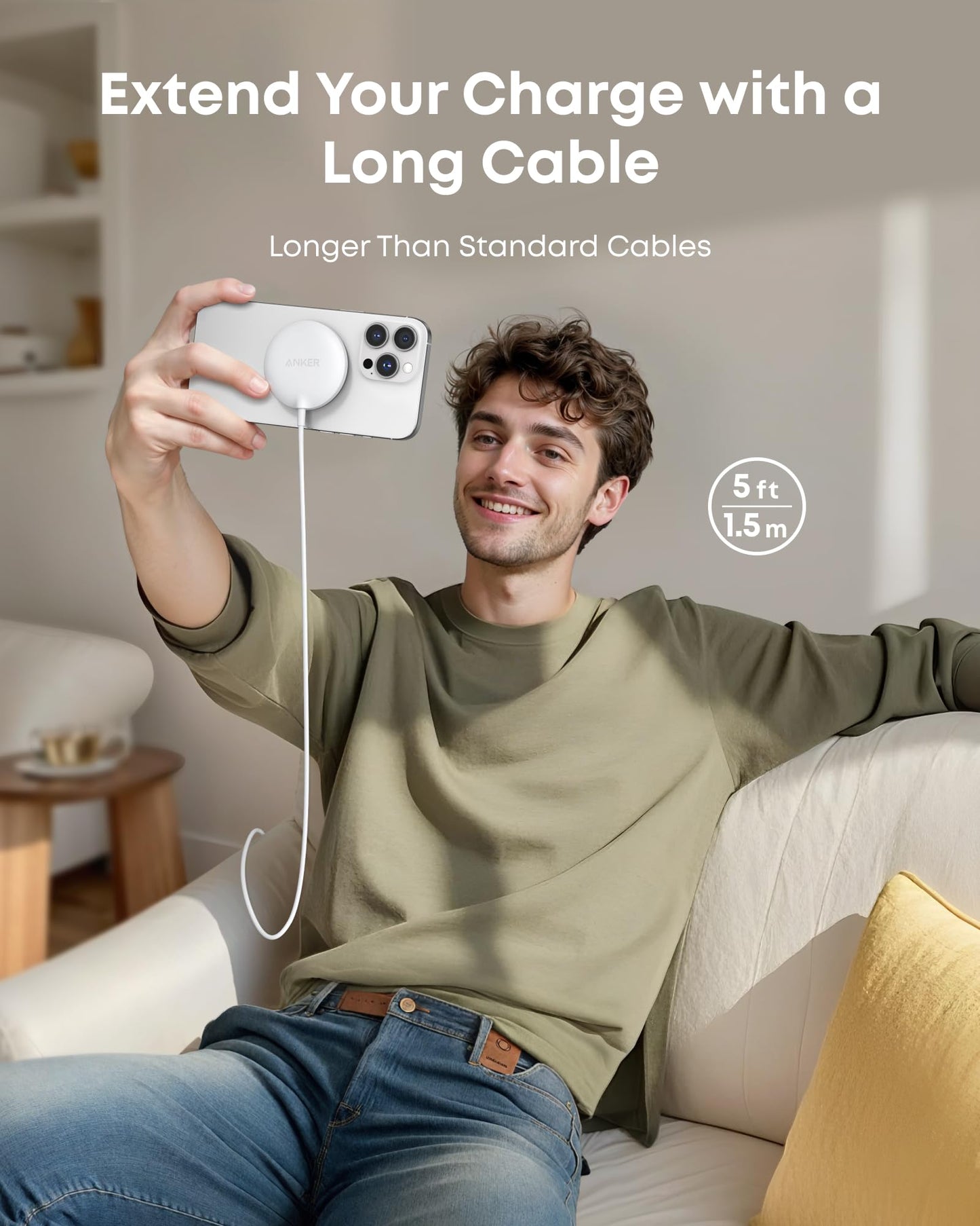 Anker Zolo MagSafe-Compatible Wireless Charger with Qi2 15W Fast Charging