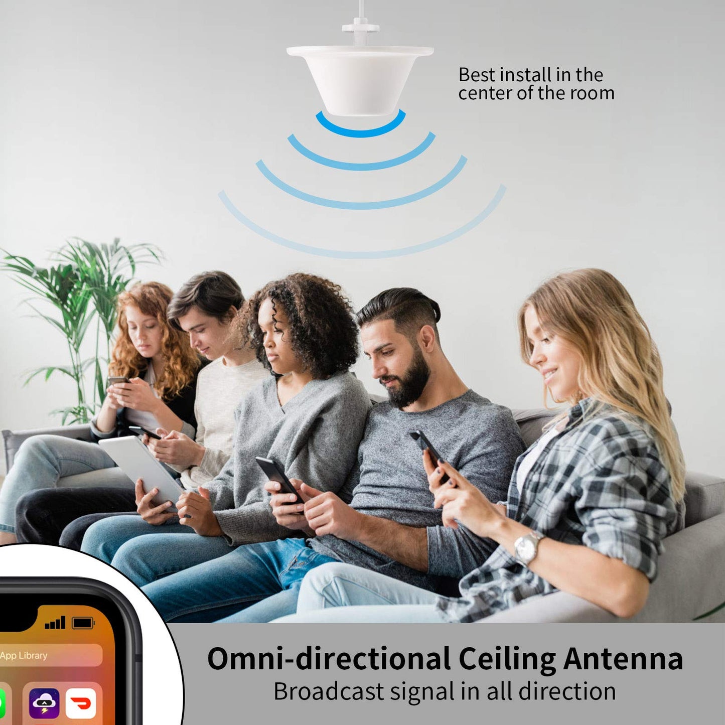 XRDS-RF OmniDirectional Indoor Dome Ceiling Antenna - 3G/4G/GSM/LTE High Performance Wide Band With N-Female Connector for Cell Phone Signal Booster