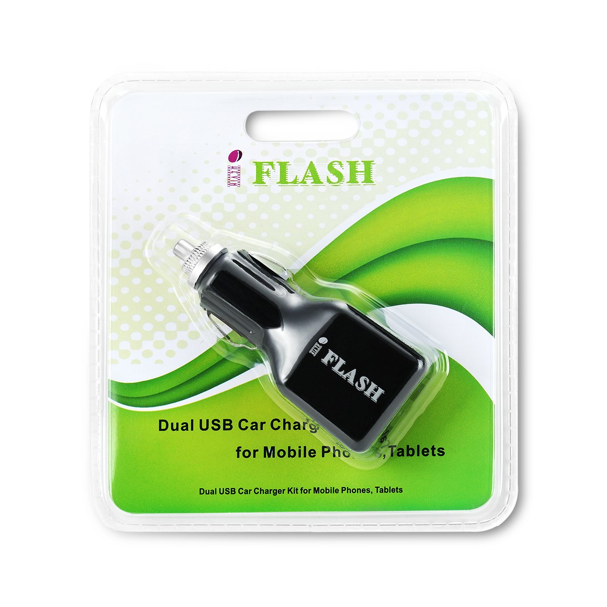 iFlash 21W / 2.1A + 2.1A (4.2A max) Dual Port USB Car Charger for/Compatible with Apple iPhone 13 12 11 Mini Pro Max X XR XS Pro Max 6 7 8 Plus