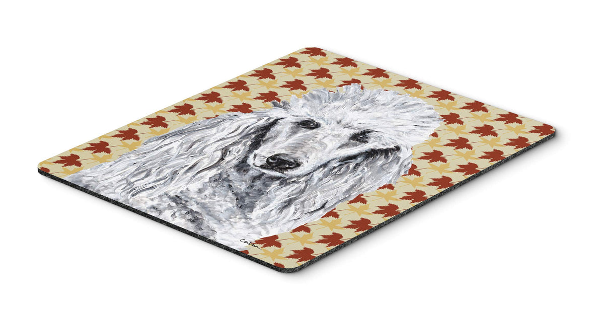 Caroline's Treasures SC9679MP "White Standard Poodle Fall Leaves Mouse Pad, Hot Pad or Trivet" for Home Office Gaming Working Computers Laptop Mouse