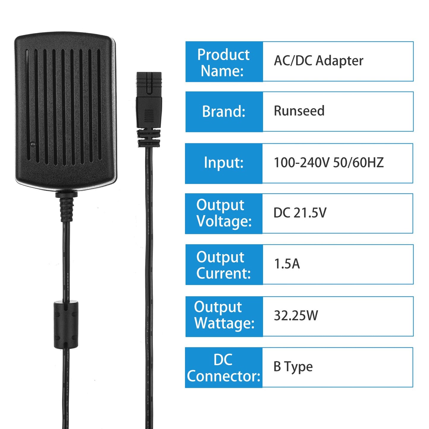 21.5V 1.5A Charger XH2150-1500W AC Adapter for Teguy V40 ENHULK PCT403T T403 EHT21001-L20 Handheld Pool Vacuum Cleaner