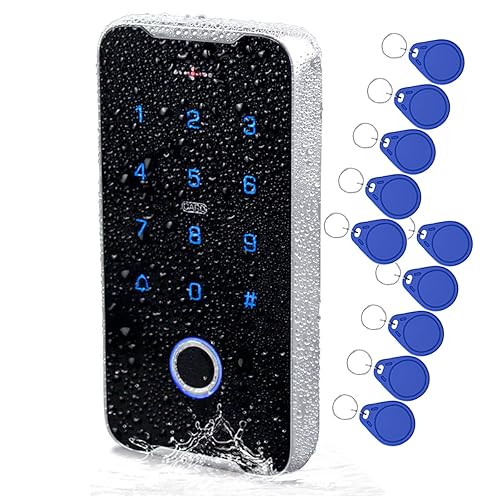 JASAG IP68 Fully Waterproof Fingerprint RFID Keypad Access Control System, 13.56MHz Wiegand 26 Metal Shell Access Controller, NFC Smart Phone Unlock