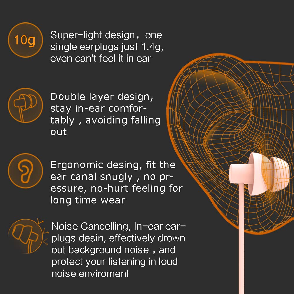 MAXROCK Super Mini Total Soft Silicon Earbuds Headphones with Mic for Cellphones iPad Tablet MP3 Laptop and Most 3.5mm Audio Player, Coral Pink