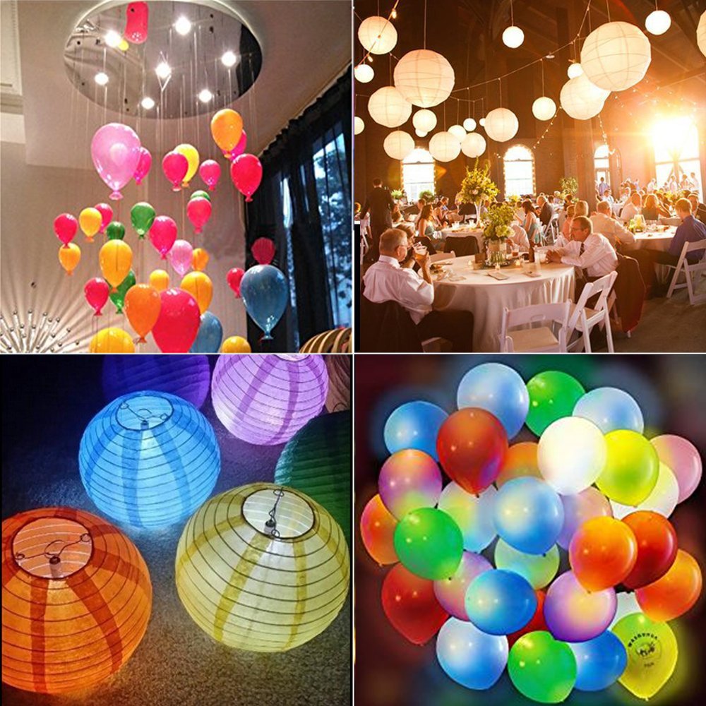 Magnoloran Led Balloon Lights, 20 Pack Multicolor LED Mini Submersible Waterproof Blinking Party Lights for Paper Lantern Balloon Wedding Halloween