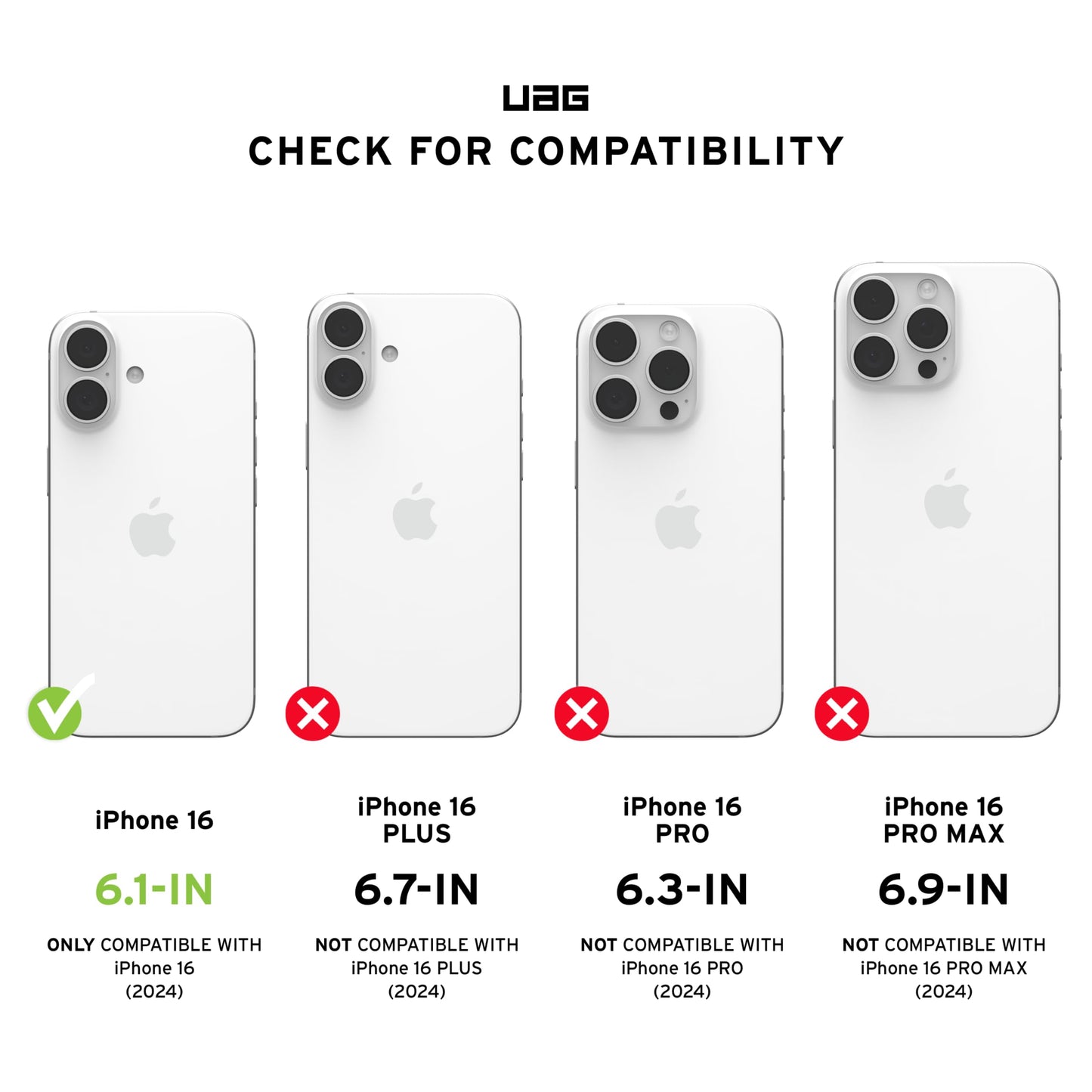 URBAN ARMOR GEAR UAG Designed for iPhone 16 Case 6.1" Pathfinder Clear - Compatible with MagSafe Charging Rugged Shockproof Anti-Slip Military Grade