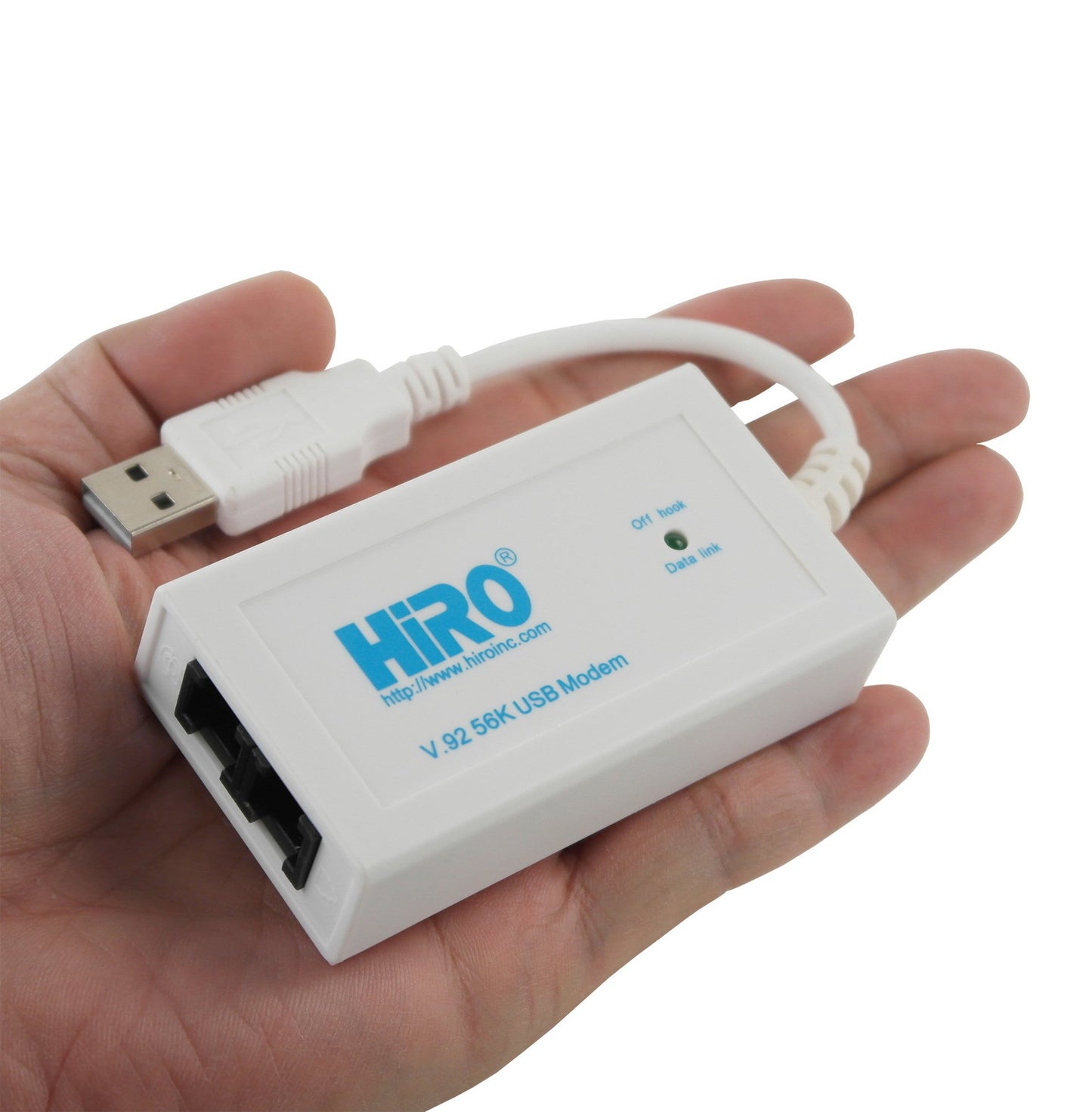HIRO H50364 V92 56K External USB USB-C Type-C Type C Data FAX DIAL-UP Internet Modem Dual Port Built-in Buzzer Truly Plug N Play DRIVERLESS