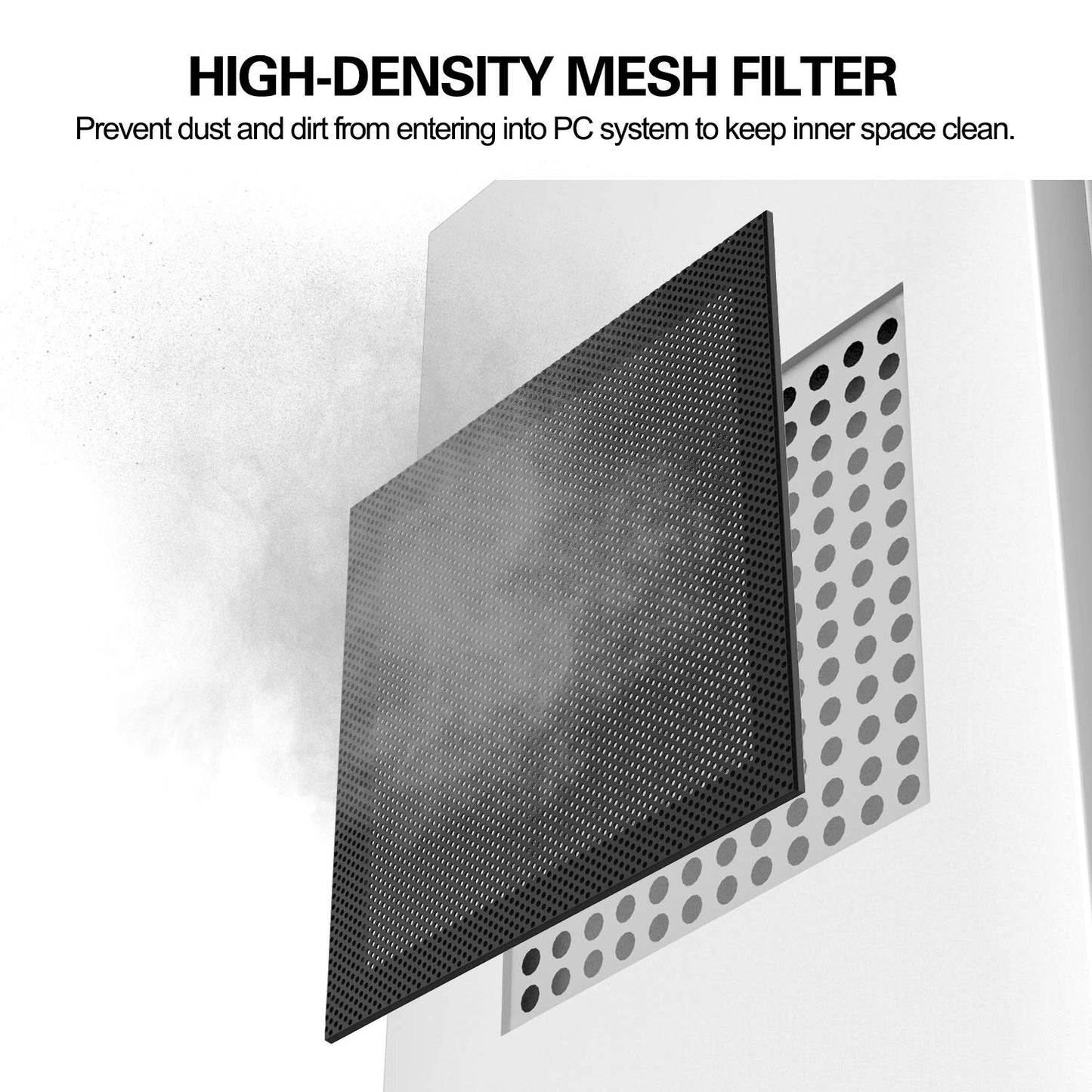 MoKo 140mm Dust Filter for Computer Cooler Fan, [4 Pack] Magnetic Frame PC Fan Dust Mesh PC Cooler Filter Dustproof PVC Cover Computer Fan Grills