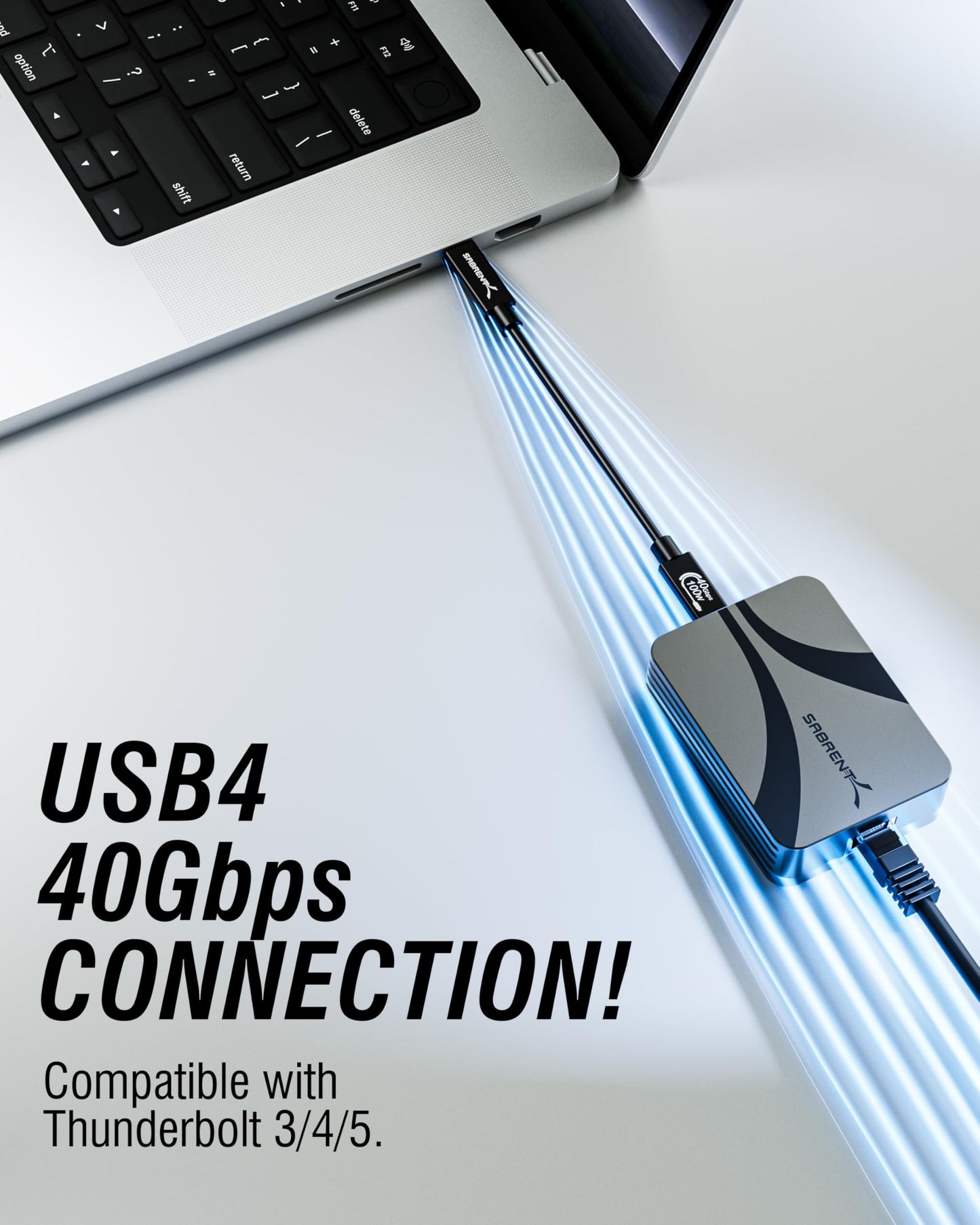 SABRENT Thunderbolt & USB4 to 10 Gigabit Ethernet Adapter (NT-P10G)