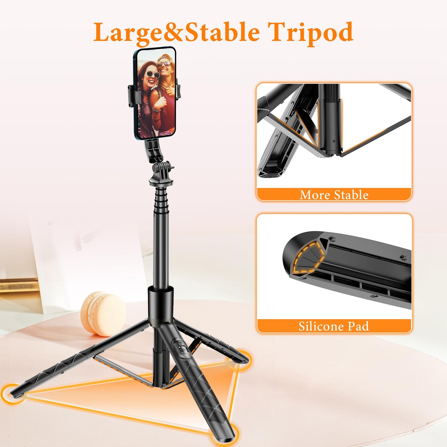 62" Aluminum Alloy Selfie Stick Phone Tripod with Wireless Remote Compatible with iPhone 17 16 15 14 13 pro Xs Max Xr X, Android/Samsung Smartphone