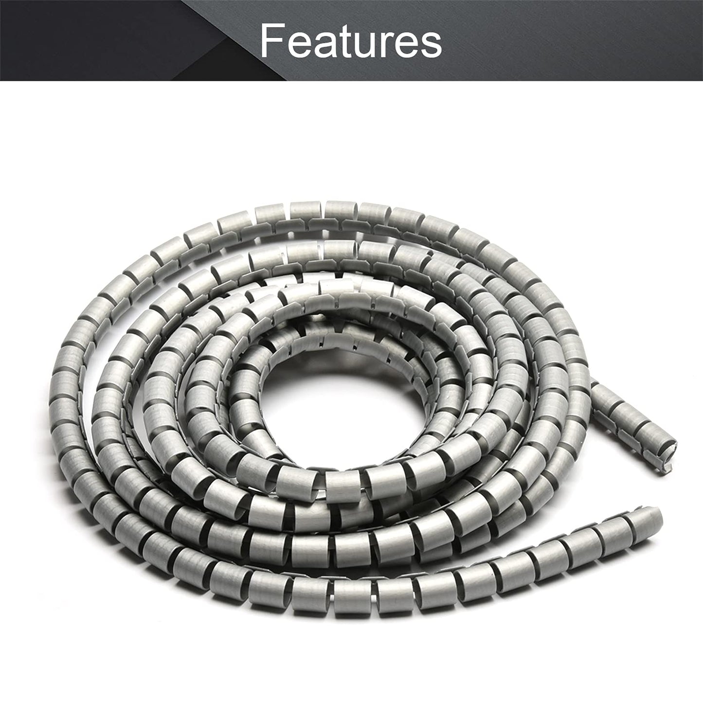 Othmro 9FT PE Spiral Cable Wraps 0.39-0.47in Dia Polyethylene Expandable Abrasion Protector Wire Sleeves Spiral Wire Wrap Tubes PC Manage Cables