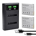 2Pack NB-4L NB4L Battery with Dual Fast Charger Compatible for Canon PowerShot ELPH 100 HS 300 HS 330 HS 310 HS SD1000 SD1100 is SD1400 is SD200 SD30