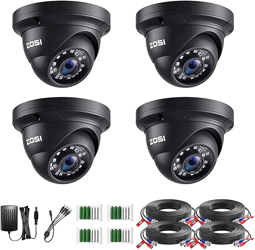 ZOSI 4 Pack 1080P 2.0MP 1920TVL HD-TVI Security Cameras Outdoor Indoor Surveillance Camera for 720P/1080N/1080P/5MP Lite/5MP/8MP 4K HD-TVI AHD CVI
