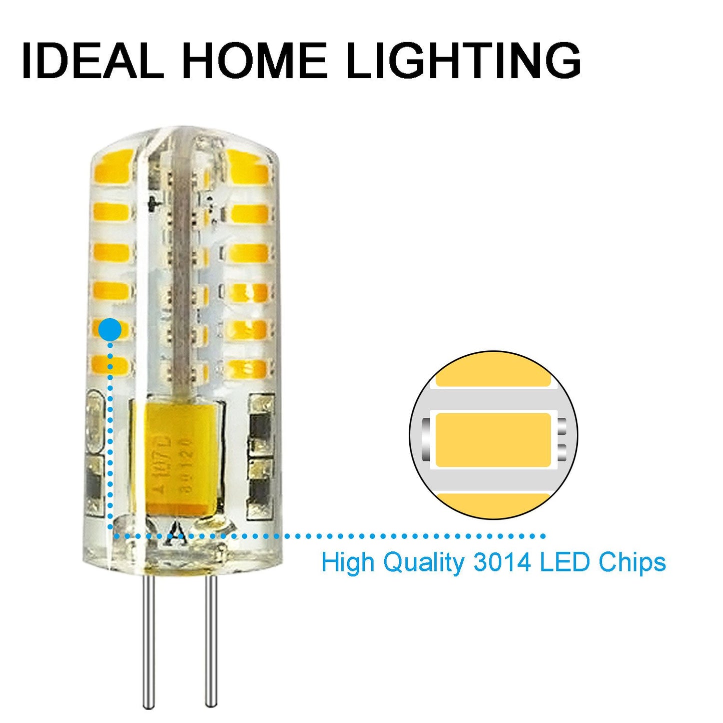 RAYHOO 10pcs G4 LED Bulbs JC Bi-Pin Base Light Bulbs 3W AC/DC 12V 20W-30W T3 Halogen Bulb Replacement Landscape Bulbs(Warm White 3000K)