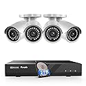 PANOOB 4 Camera Security System, 4pcs 5MP Wired Home Bullet IP PoE Cameras Outdoor with Mic/Audio, AI Human Detection, 100ft IR Night Vision, 4K 8