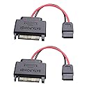 ELFJMZP SATA 15-pin Male to SATA 6-pin Female Adapter Cable Suitable for Slimline Optical Drives 6P Conversion Power Supply 20AWG 4 inches Black(Pack