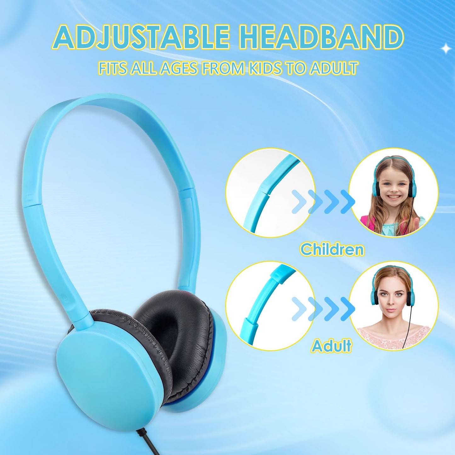 OSSZIT Kids Headphones Bulk 25 Pack for Classroom School,Wholesale Earphones Class Set of Headphones for Students Teens Children Multi Color 3.5mm…