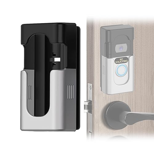 No Drill Adhesive Doorbell Mount for Ring/Blink, 45°-135° Adjustable Angle, Anti-Block Sensor, for Brick/Wood/Metal Doors, Easy Install & Battery