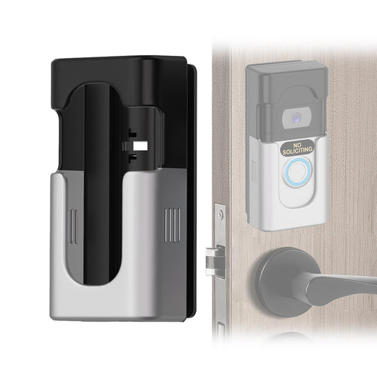 No Drill Adhesive Doorbell Mount for Ring/Blink, 45°-135° Adjustable Angle, Anti-Block Sensor, for Brick/Wood/Metal Doors, Easy Install & Battery