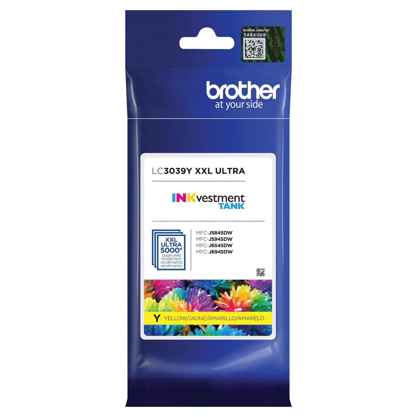 Brother Genuine LC3039Y, Single Pack Ultra High-Yield Yellow INKvestment Tank Ink Cartridge, Page Yield Up to 5,000 Pages, LC3039, Amazon Dash