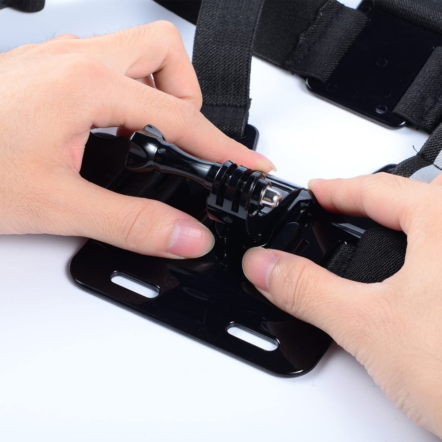 Haoyou Chest Mount Harness for GoPro Hero 12/11 /10/9 /8/7 / 6/5 /4/3+ /3 Hero Session Cameras Adjustable Chest Strap Includes J-Hook Thumb Screw