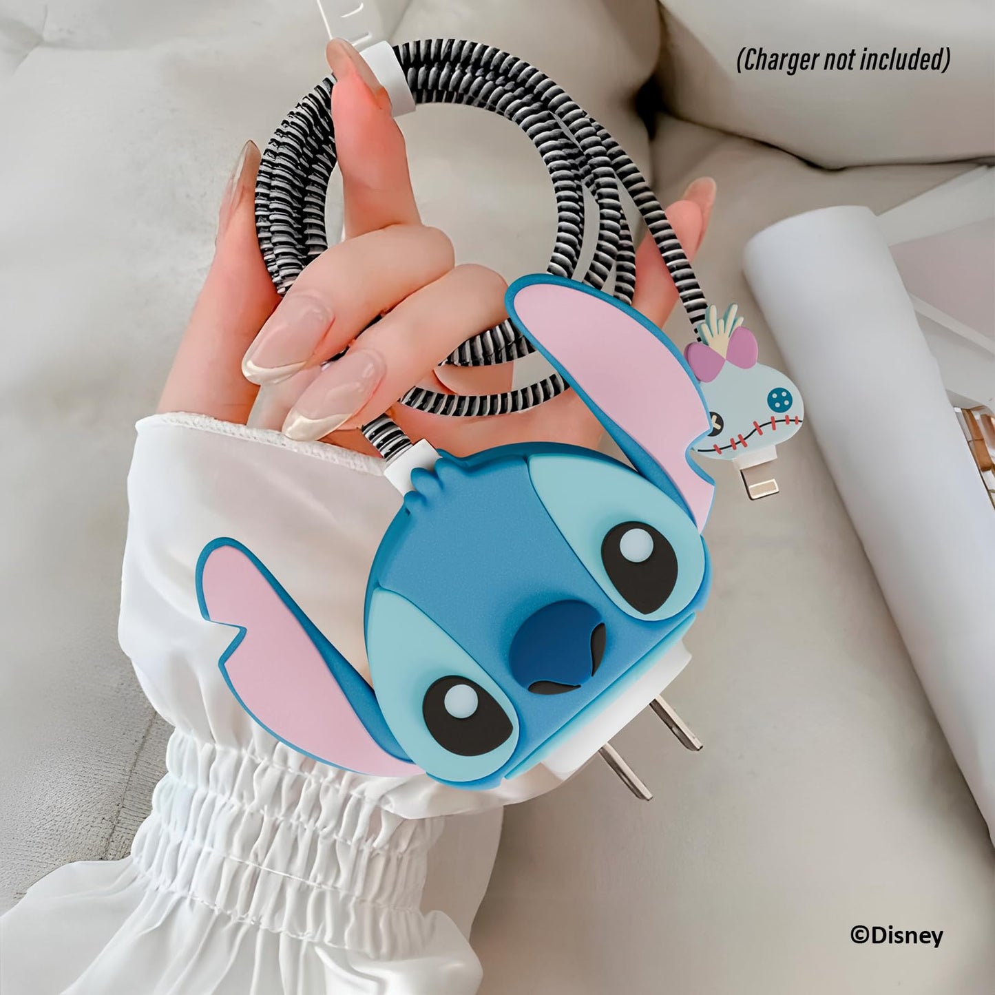 Lilo and Stitch Charger Case & Cable Protector Byte Set, Charger Cord Protector for Disney Gifts for Women Adults, Men, and All Disney Lovers Stitch