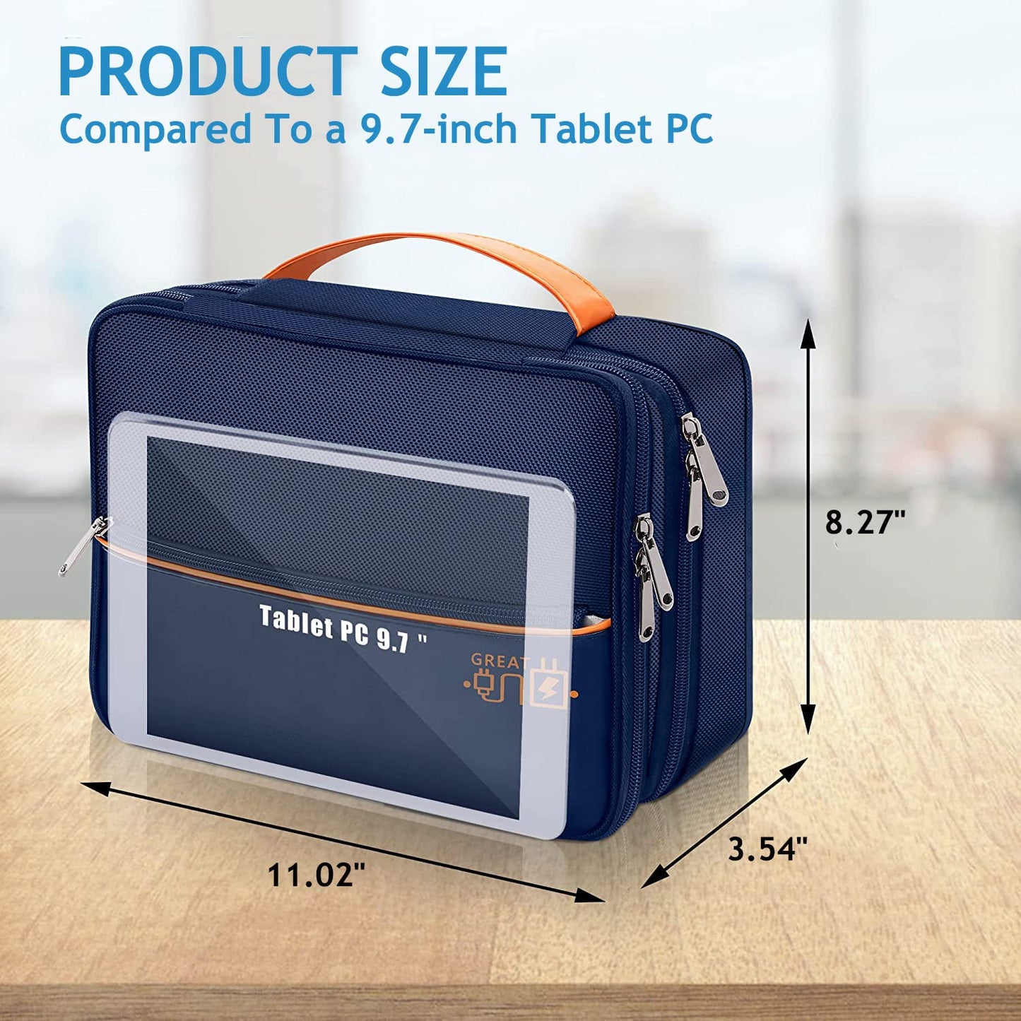 OliviaLiving Electronics Travel Organizer, Double Layer Cable Organizer Bag Waterproof Electronics Accessories Storage Bag for Charger, Phone, Power