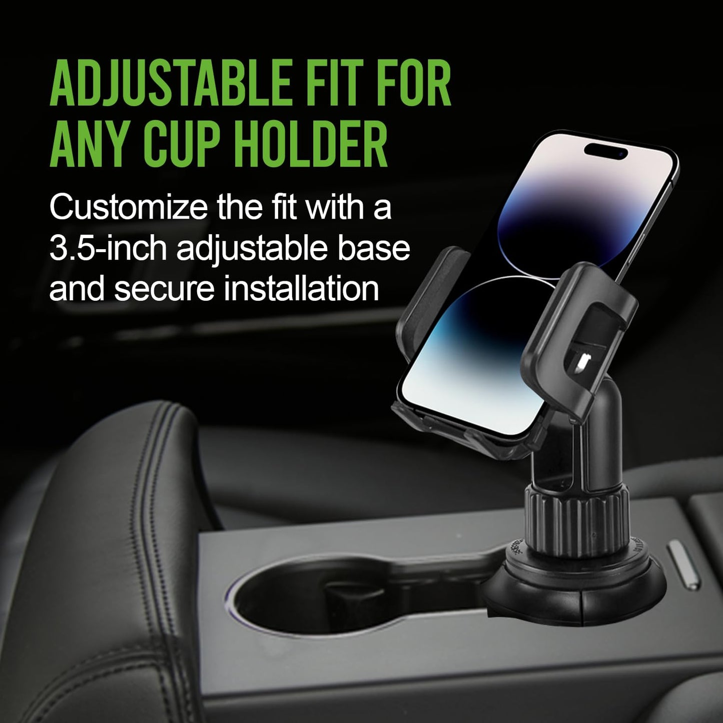 Cellet Car Phone Holder Mount, Car Cup Phone Holder Mount, Compatible with Apple iPhones, Samsung Galaxy, Motorola Moto Google Pixel Smartphones (Fits