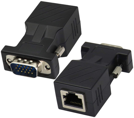 AAOTOKK VGA to RJ45 Adapter,RJ45 Female to VGA 15-Pin Male Port Cat5 Cat6 Cat7 Ethernet Support 720P, 1080I, 1080P Video Transmission for Multimedia