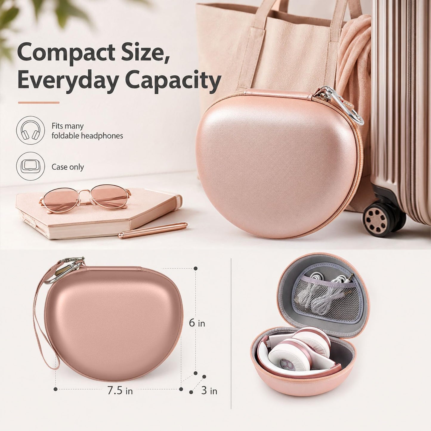 Headphone Case for Beats Solo 4/ for Soundcore/for Glynzak/for Picun B8/ for Beats Studio Pro, Solo3, Solo Pro On-Ear Headphones, Foldable Bluetooth